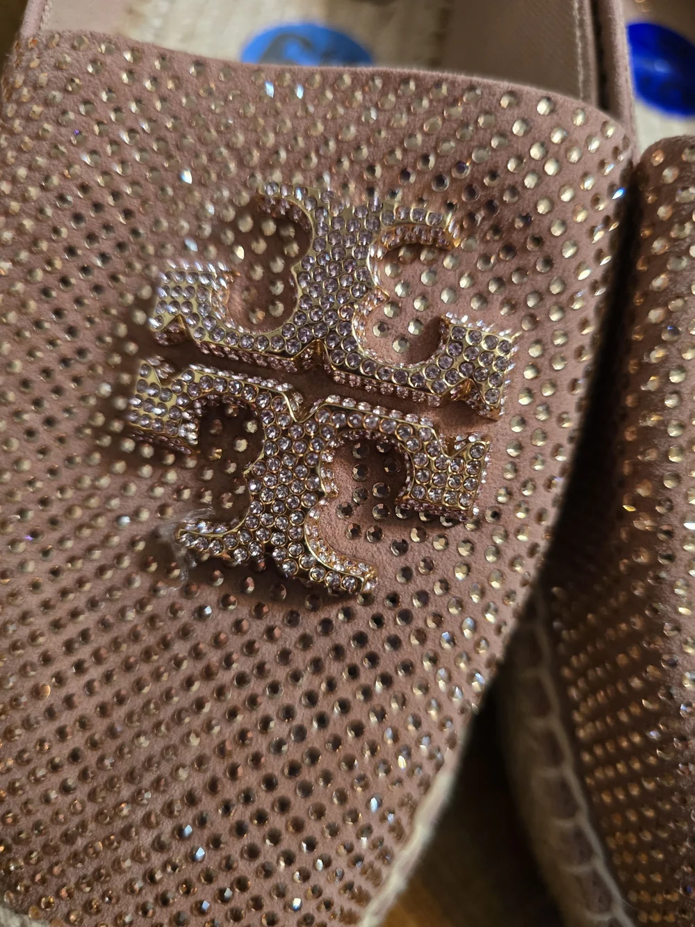 Tory Burch Gold Espadrille Flats with Logo Detail